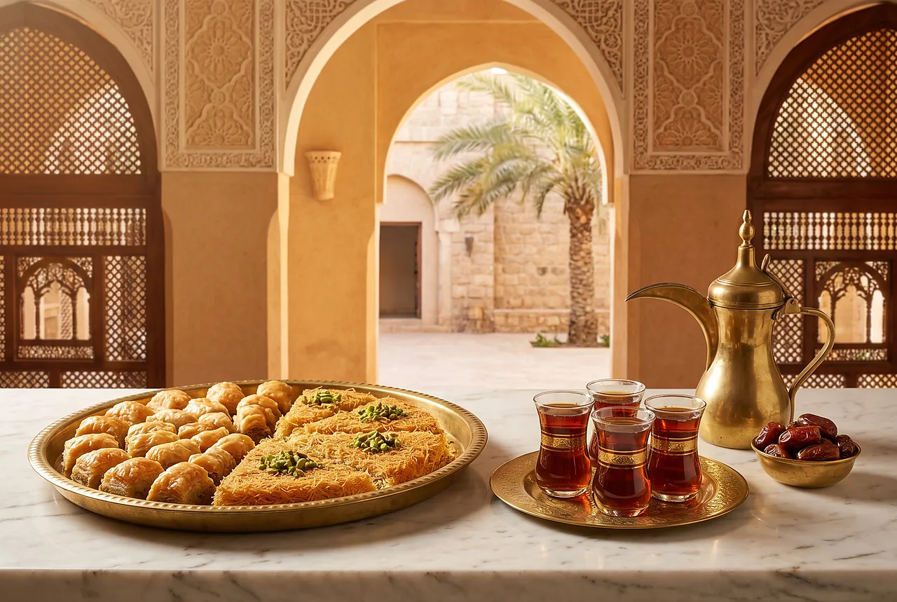 حلويات وبقلاوة وآيس كريم