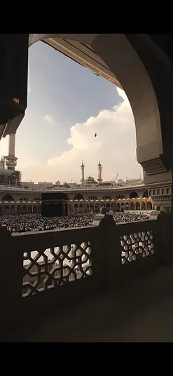 Majestic View of the Kaaba from Within the Grand Mosque